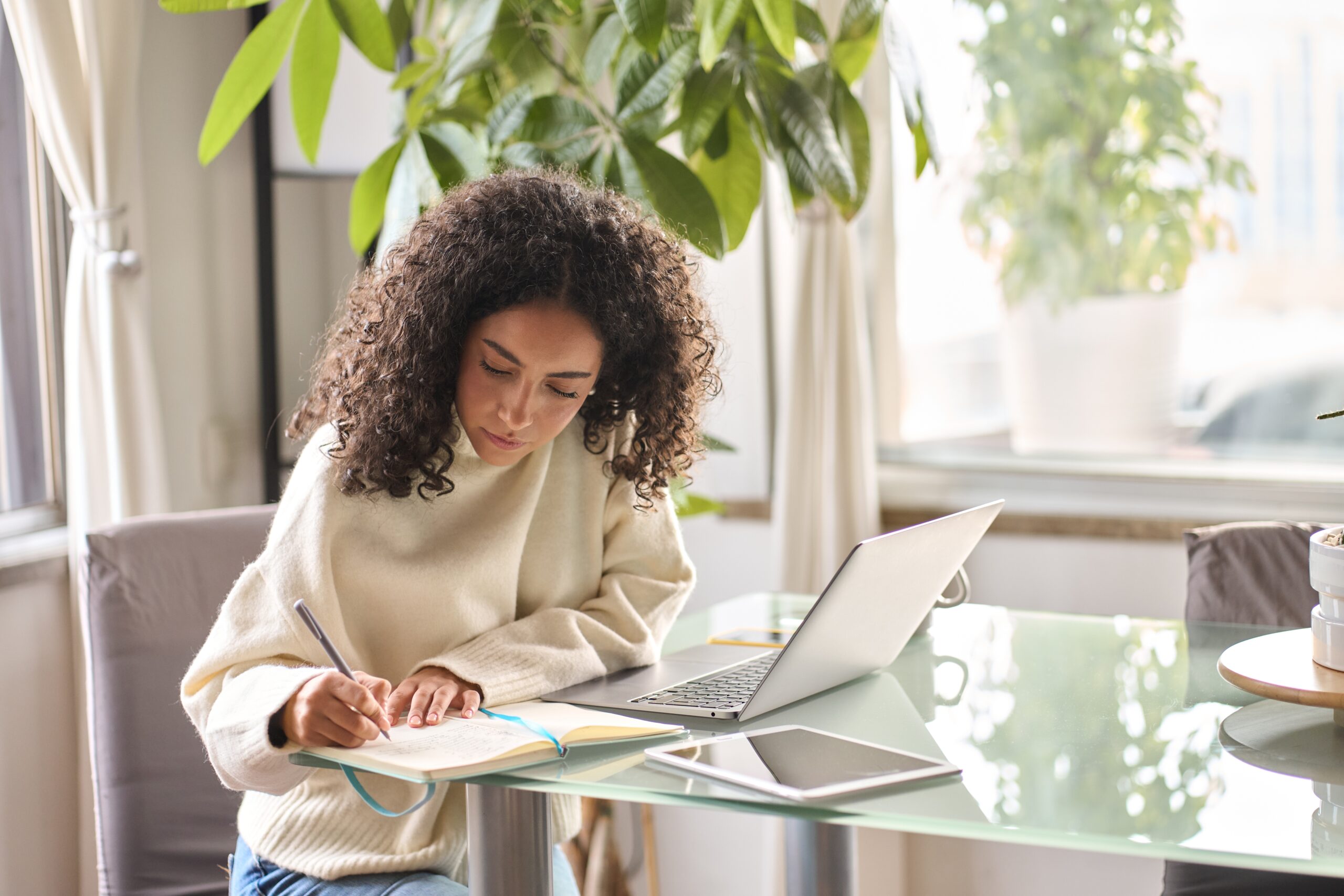Young,Woman,,Girl,Student,Using,Laptop,Elearning,Or,Remote,Working